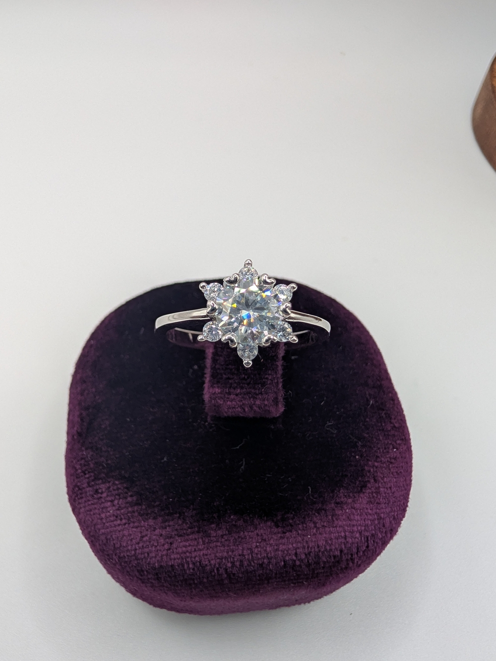 NWOT Moissanite Snowflake Ring 925 Sterling Silver Sz 8